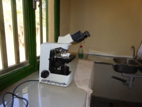 1 Zentrifuge und ein Mikroskop.